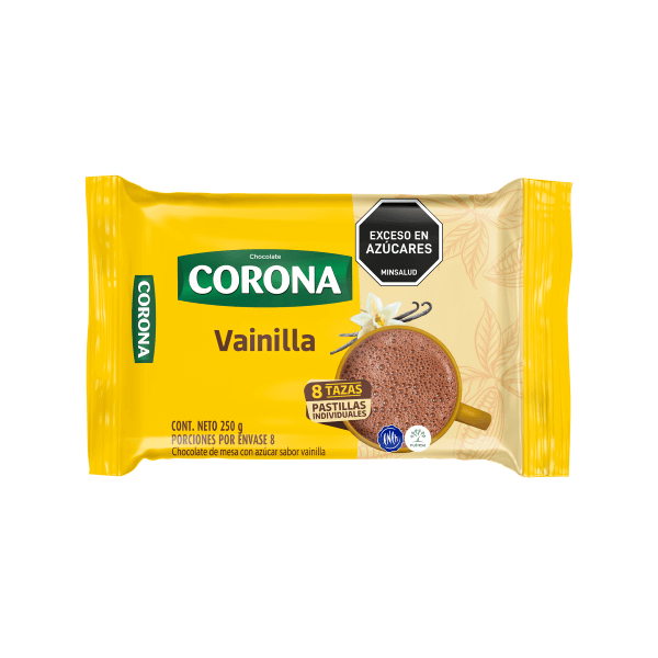 Chocolate Corona Sabor Vainilla 250gr