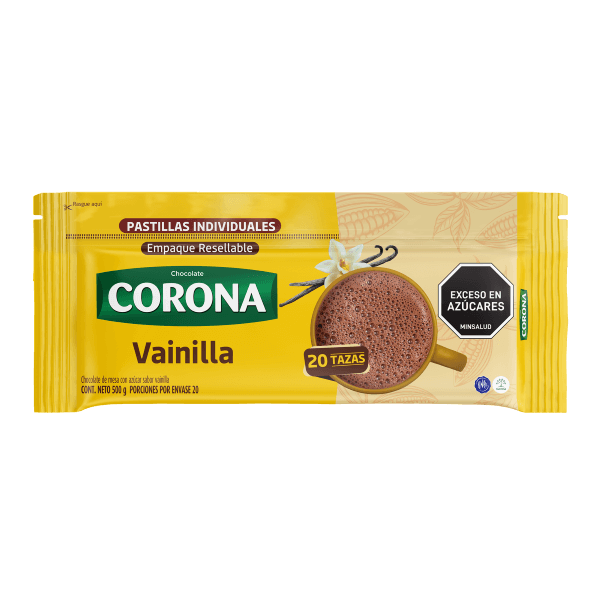 Chocolate Corona Sabor Vainilla 500gr